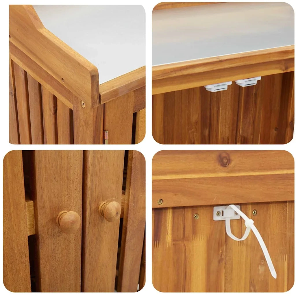 vidaXL Mobiletto da Giardino con porta Marrone 93 x 41.5 x 98cm