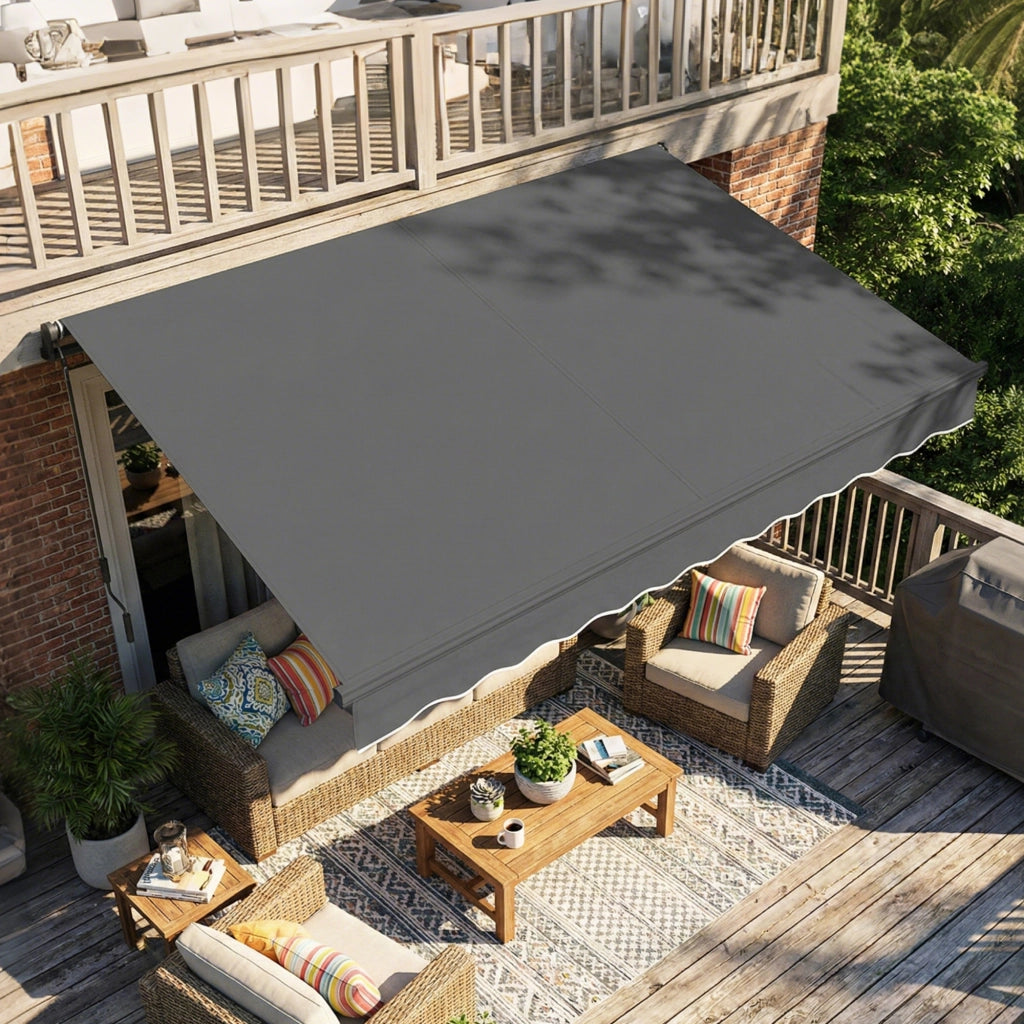 Tenda da giardino retrattile ¨C zephmum ¨C grigio 3.5x3m