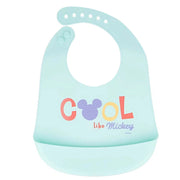 Bavaglino in Silicone con Tasca Mickey Cool Blu chiaro Mickey Mouse