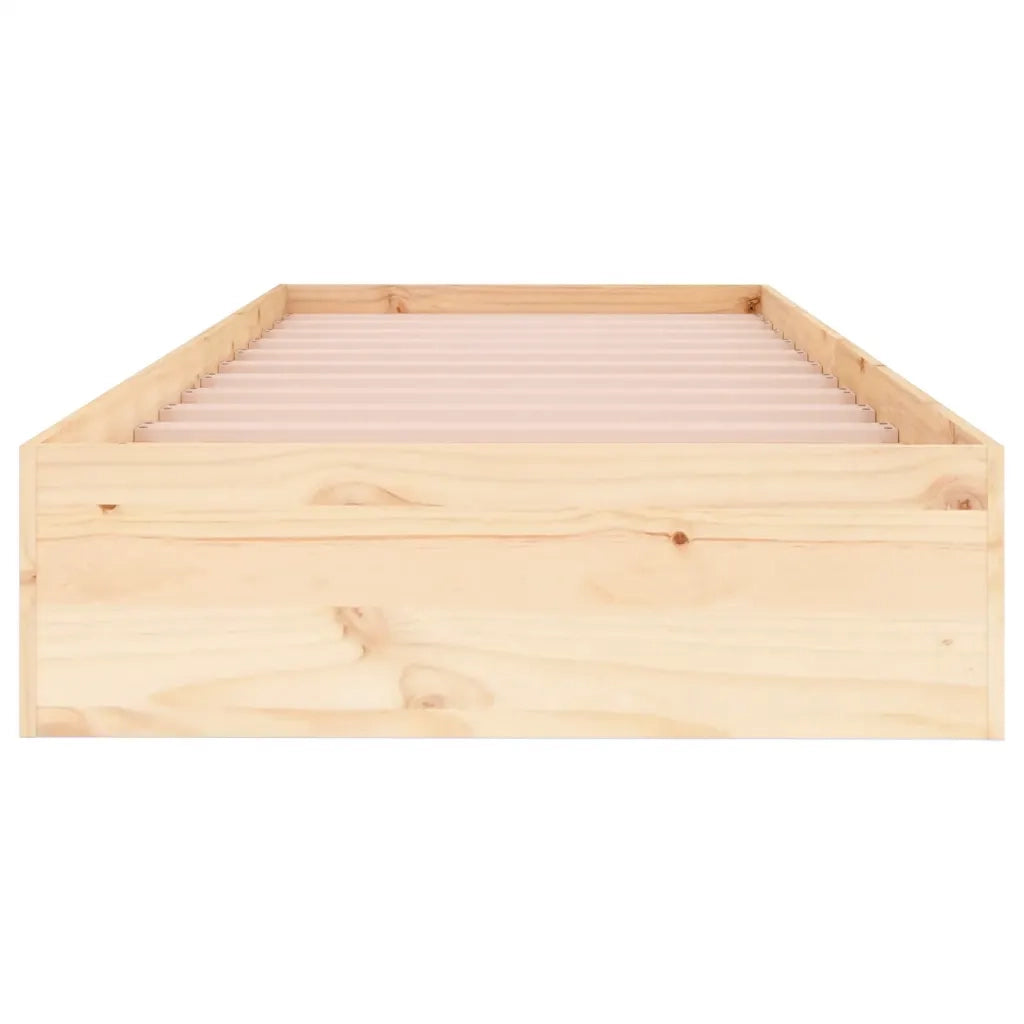 Letto singolo | Letto per adulti | Giroletto in Legno Massello 90x190 cm Single