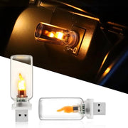 Due lampade USB per auto, luce a led, insertione USB luce ambientale, mini luce a led retro riflessa lampada da notte in vetro, per la camperistica, decorazione festiva, partita, camera da letto