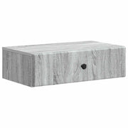 Tavolino da Parete Laterale Grigio Sonoma 59 x 34,5 x 17 cm