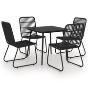 Set da pranzo da esterno 5 pezzi in resina intrecciata e vetro mobili da giardino 02_0014231