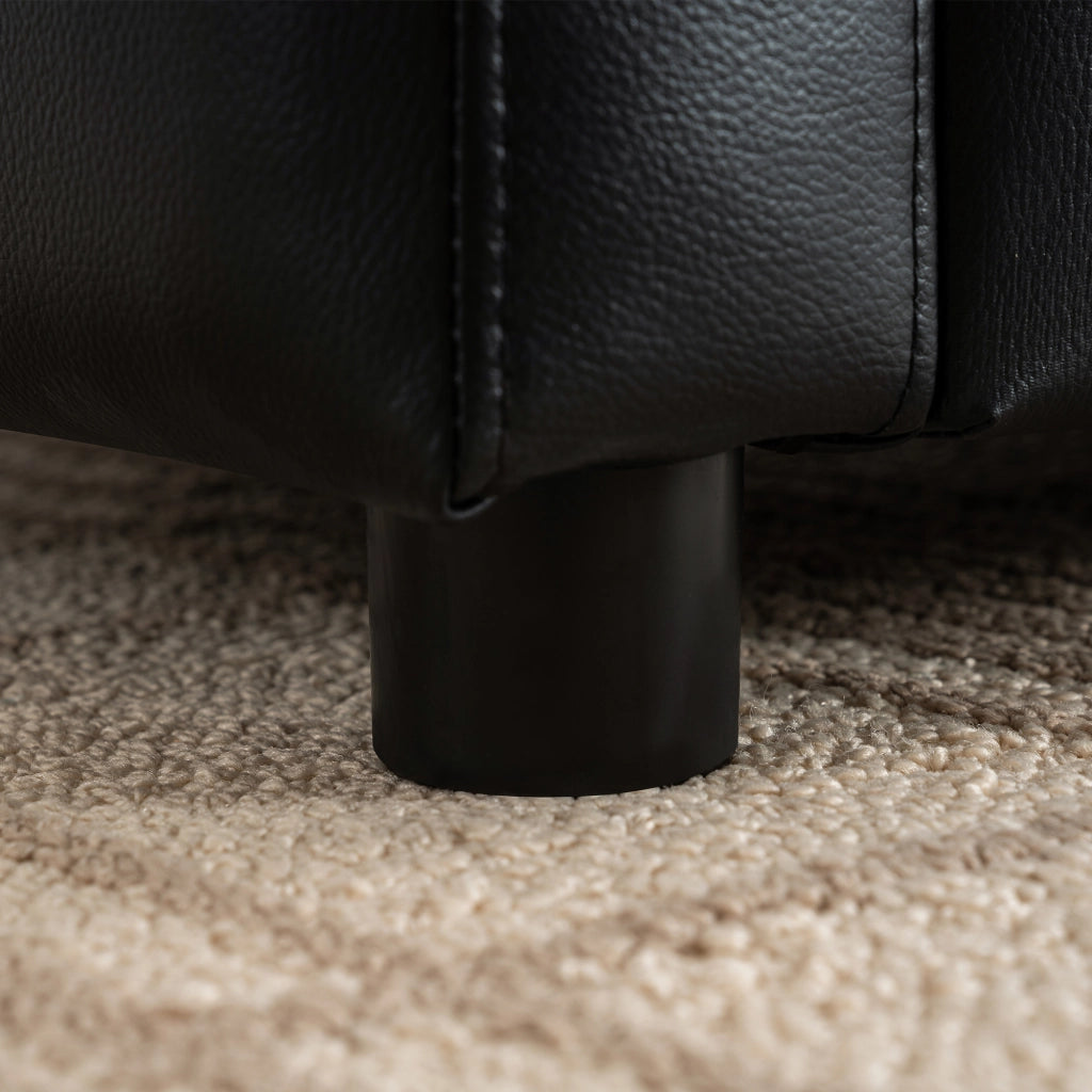 Panca contenitore rettangolare nera 122x45x47 cm imbottita con vano portaoggetti in PU