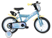 Bicicletta per Bambini 14" Disney Stitch Freni Caliper e Stabilizzatori in Acciaio Hi-Ten Azzurro