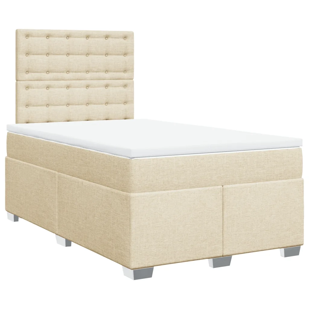 Giroletto a Molle con Materasso Crema 120x200 cm in Tessuto 3290474