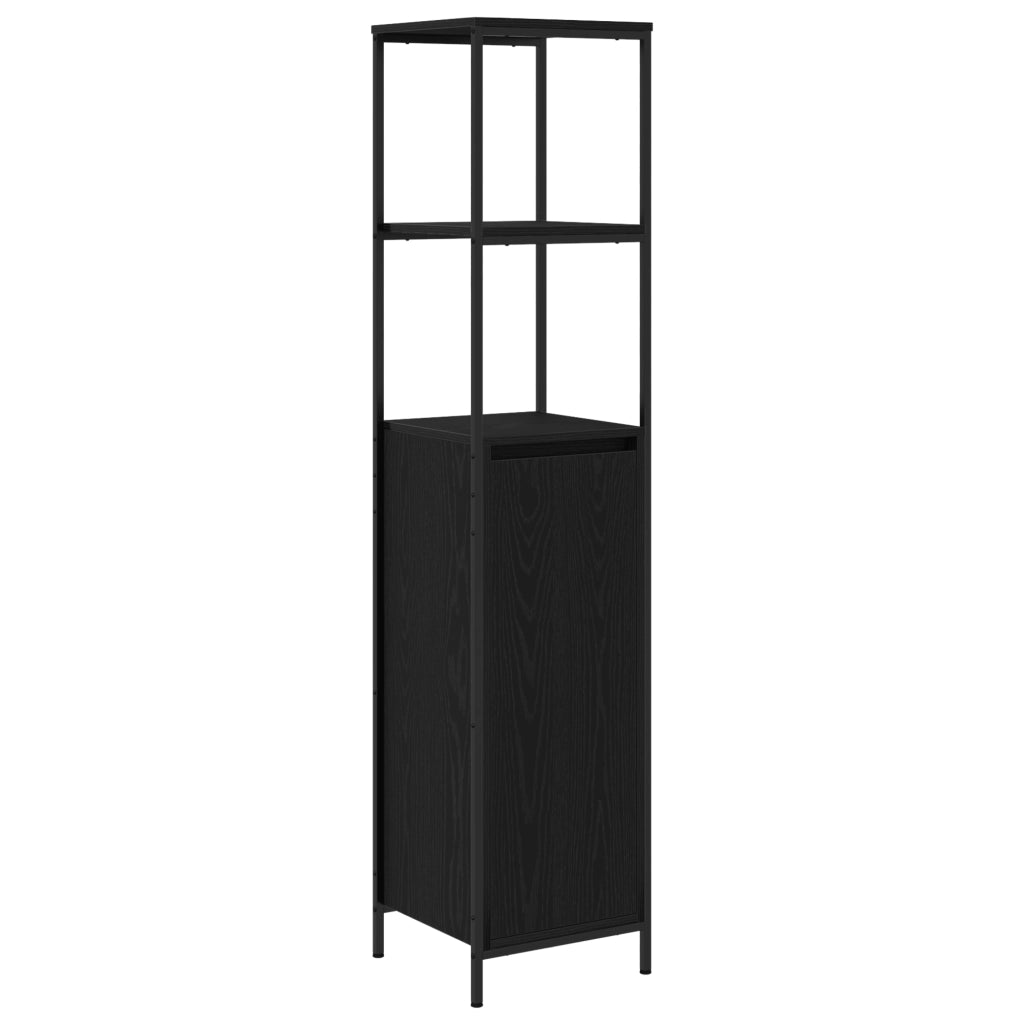 Set di mobili per bagno a 2 pezzi in legno ingegnerizzato nero