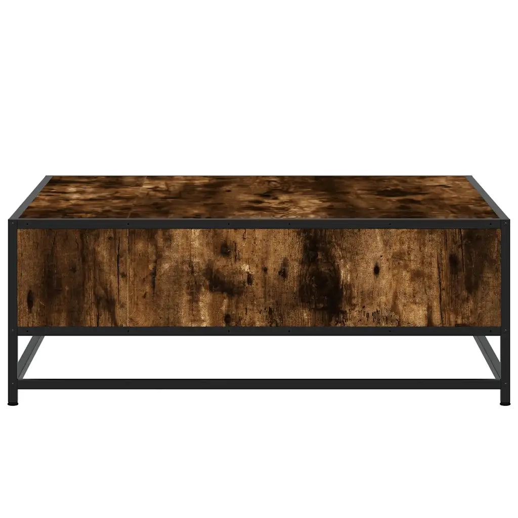 Tavolino da salotto | Tavolino da caff¨¨ | Tavolino da Soggiorno Rovere Fumo 80x80x30 cm in Truciolato e Metallo