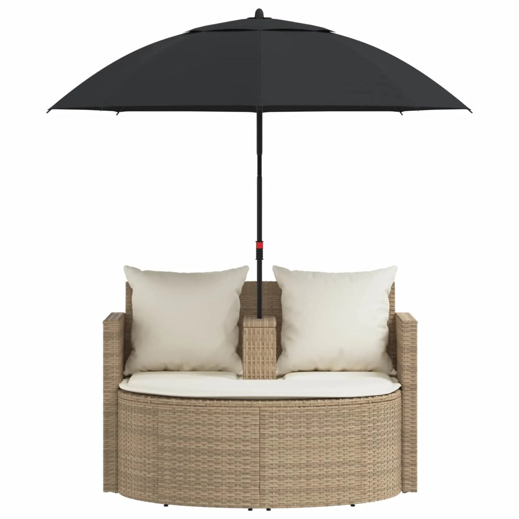 Divano da giardino 8 pcs Beige e Bianco Crema polyrattan