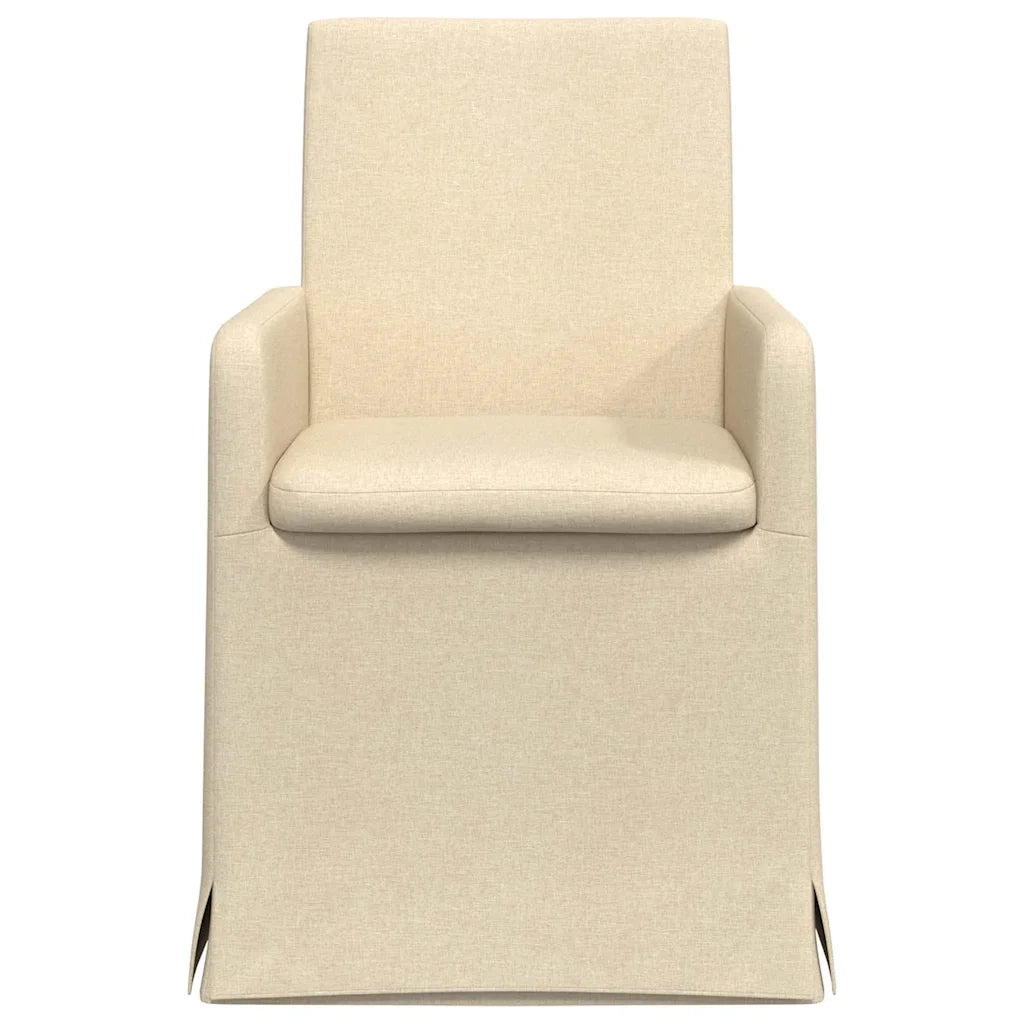 Sedie da pranzo 2 pcs Crema 57 x 67 x 95 cm Tessuto