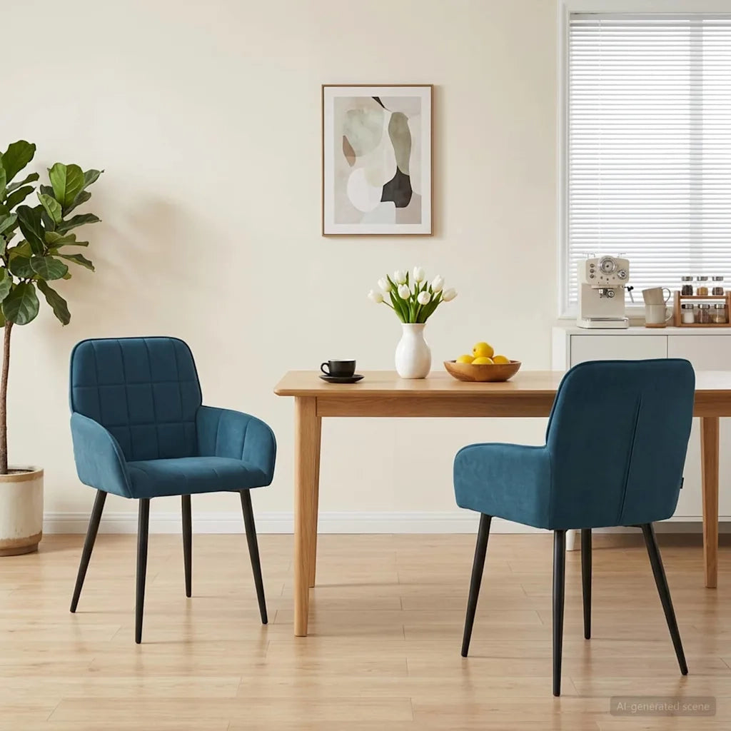 Sedie da pranzo 2 pcs Velluto (V) Blu 56,5 x 50 x 86 cm 42034278