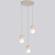 Lampada a sospensione LOOP in acciaio moka e legno naturale