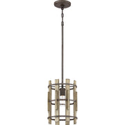 Lampada a sospensione Wood Hollow nera E27 100W Quoizel