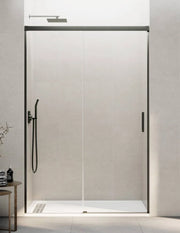 Porta doccia scorrevole 1+1 THALASSA (BASIC) 130 cm Profilo Titanio vetro trasparente