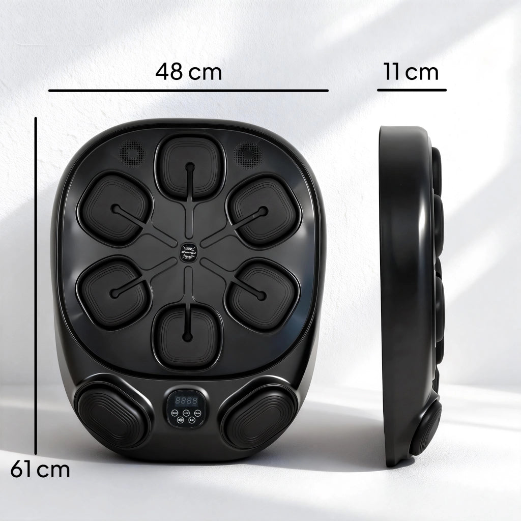Macchina da Boxe Musicale a Parete con 9 Modalit¨¤, Luci LED e Connessione Bluetooth, 61x48x11 cm, Nero