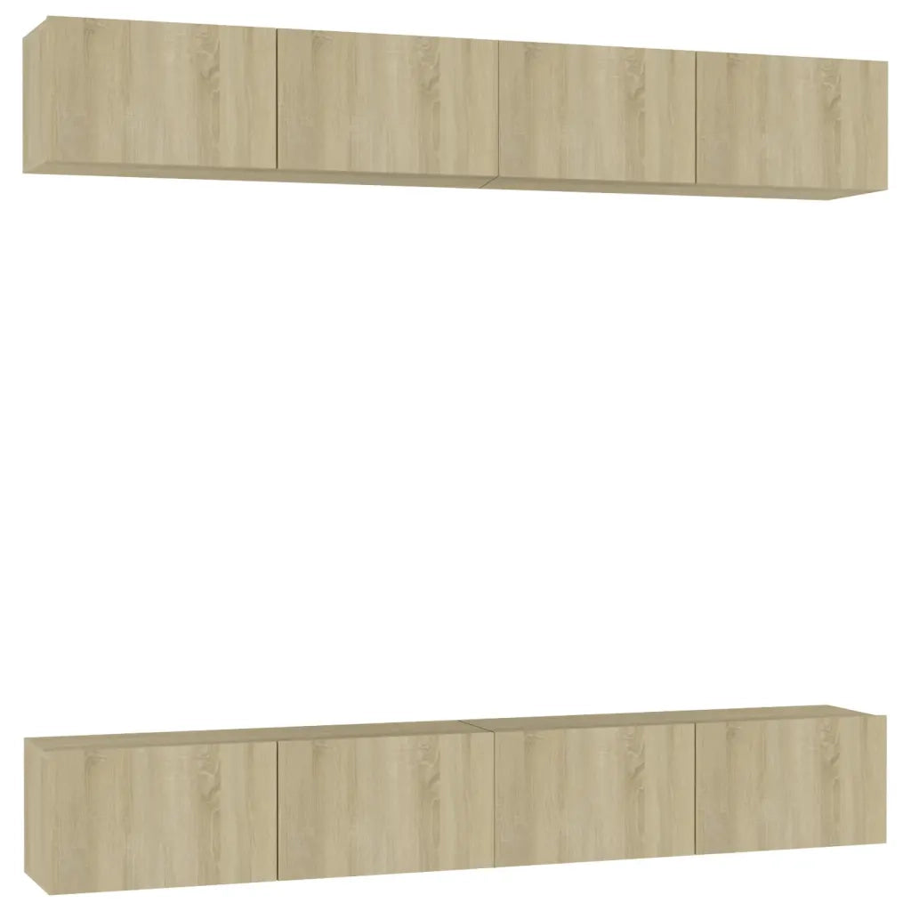 Mobili Porta TV 4pz Rovere Sonoma 100x30x30cm Legno Multistrato 3078956