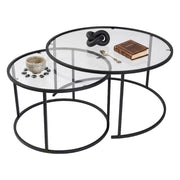 Telti, Tavolino da Salotto Modulabile, 80x80x43h cm Nero