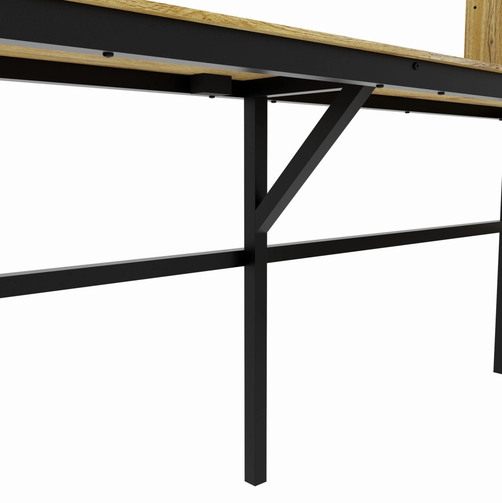Letto a soppalco 90x200 cm con scrivania, armadio e scala contenitore nero HAVRYA