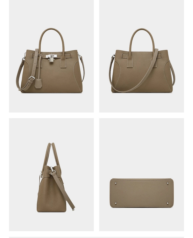 Borsa a tracolla da donna in tessuto intrecciato, colore grigio.