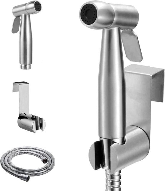 Spruzzatore di Bidet Portatile con Fermo Cisterna e Tubo da Doccia da 59 Pollici - per Igiene del Water - Sparatore di Bidet per la Stanza da Bagno