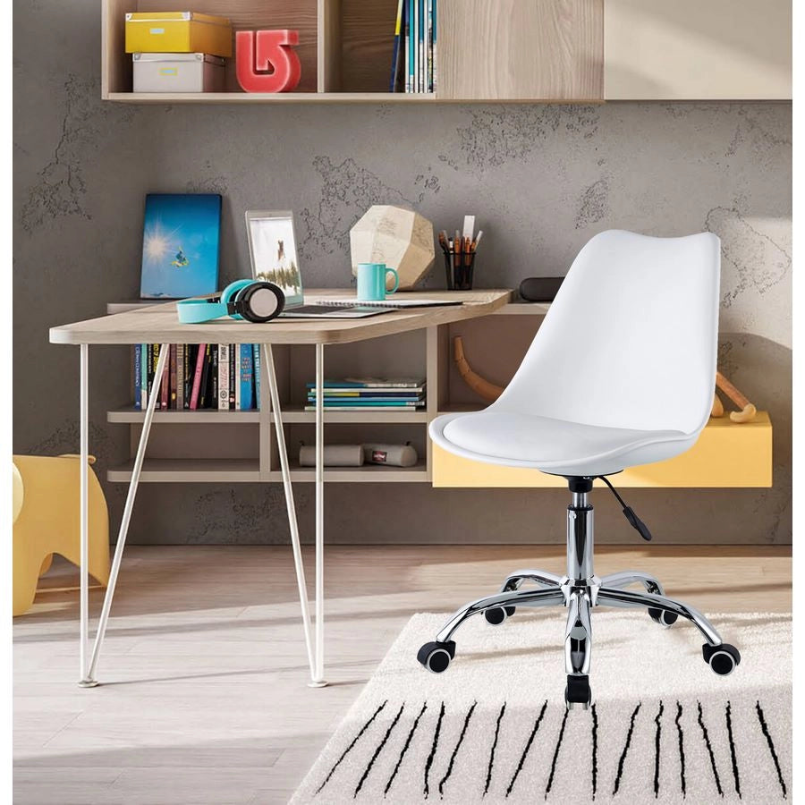 Sedia Operativa da Ufficio 48,5x49x80/88 cm May Bianca
