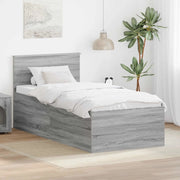 Struttura del letto con testiera Grigio Sonoma 120 x 200 cm
