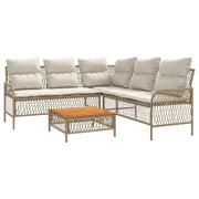 Set Divani da Giardino 2 pz | Set Salotto da Giardino con Cuscini Beige in Polyrattan