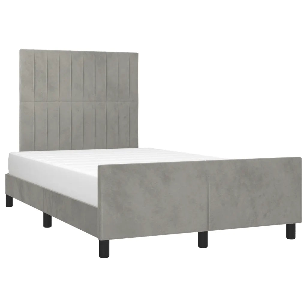 Giroletto senza Materasso Grigio Chiaro 120x190 cm Velluto 3270590