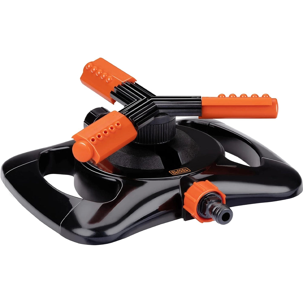 Irrigatore Prato Black+Decker 360° 3 Braccia Rotanti Irrigazione Giardino Regolabile
