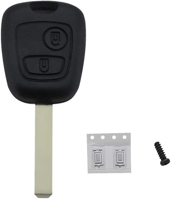 Kit di riparazione per supporto chiavi - Compatibile con modelli Citroen - Incluso accessorio a distanza - Nero - Chiave a 2 tasti