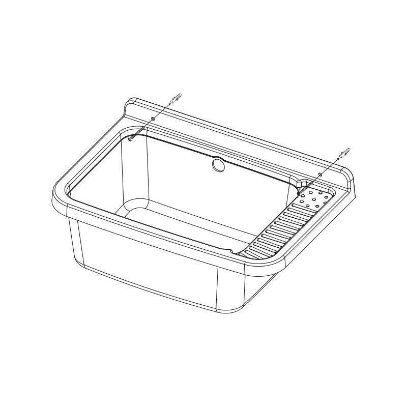 Lavatoio a Parete in Resina Sink 50cm Grigio Mongardi