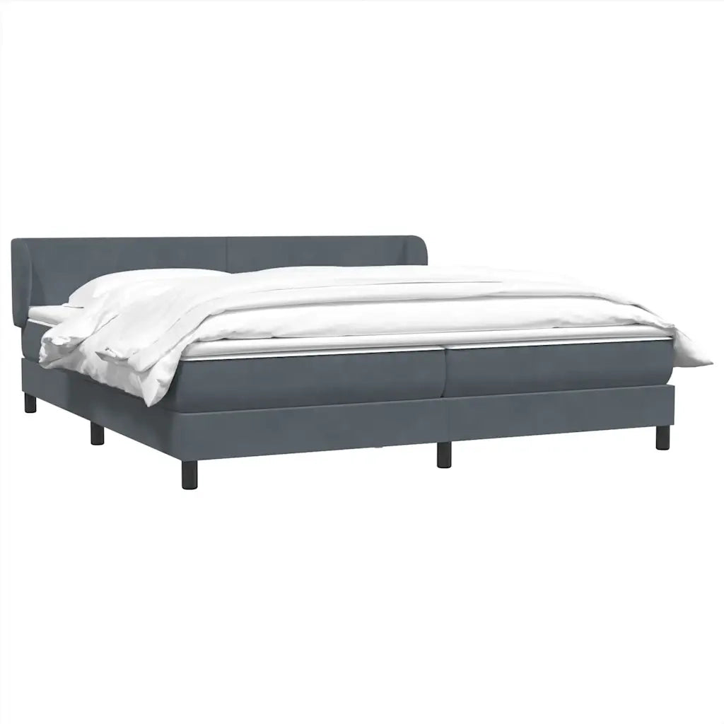 Giroletto a Molle con Materassi Grigio Scuro 180x220 cm Velluto 3317410