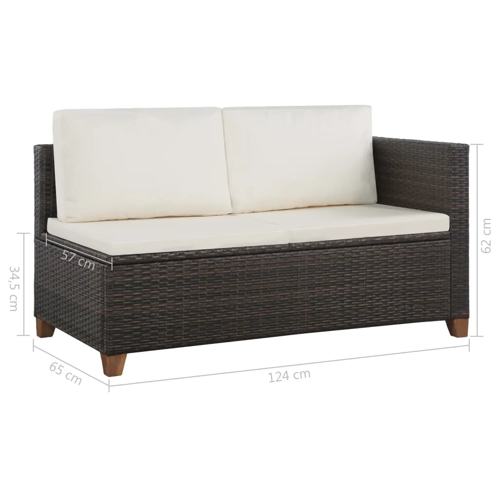 Set Divani da Giardino 4 pz | Set Salotto da Giardino con Cuscini in Polyrattan Marrone