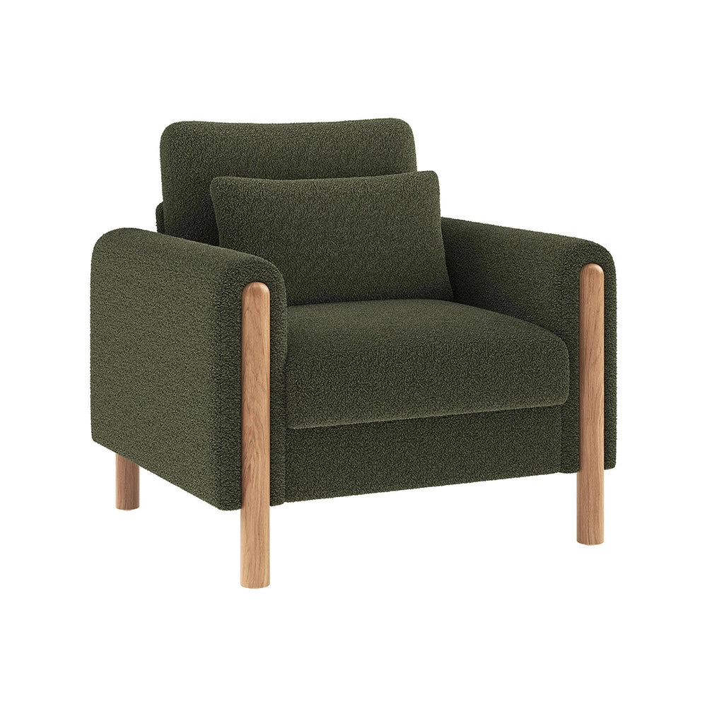 Poltrona moderna - Xylo - Con braccioli e cuscino spesso, verde