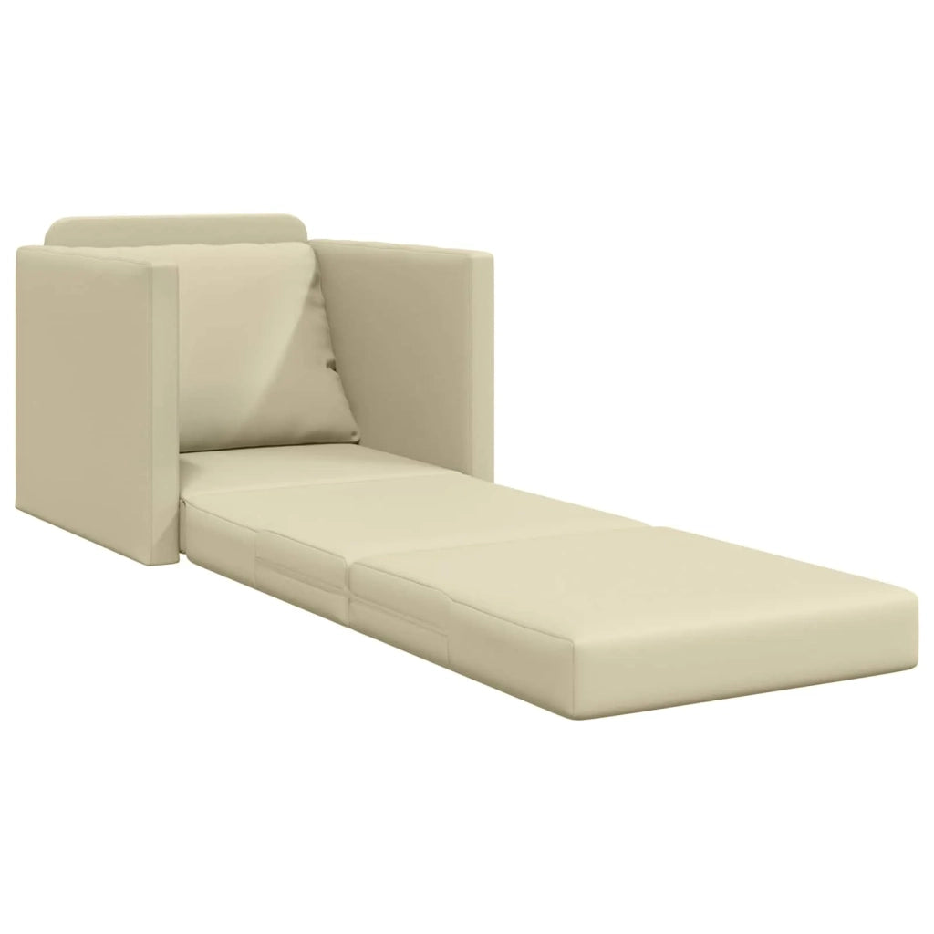 Divano letto 60cm Crema Pelle Artificiale 4106631