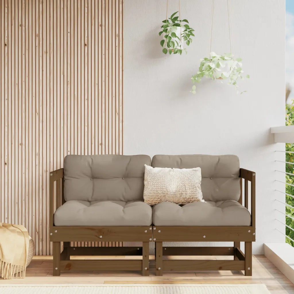 Divani Angolari da Giardino 2pz Ambra in Legno Massello di Pino 825397