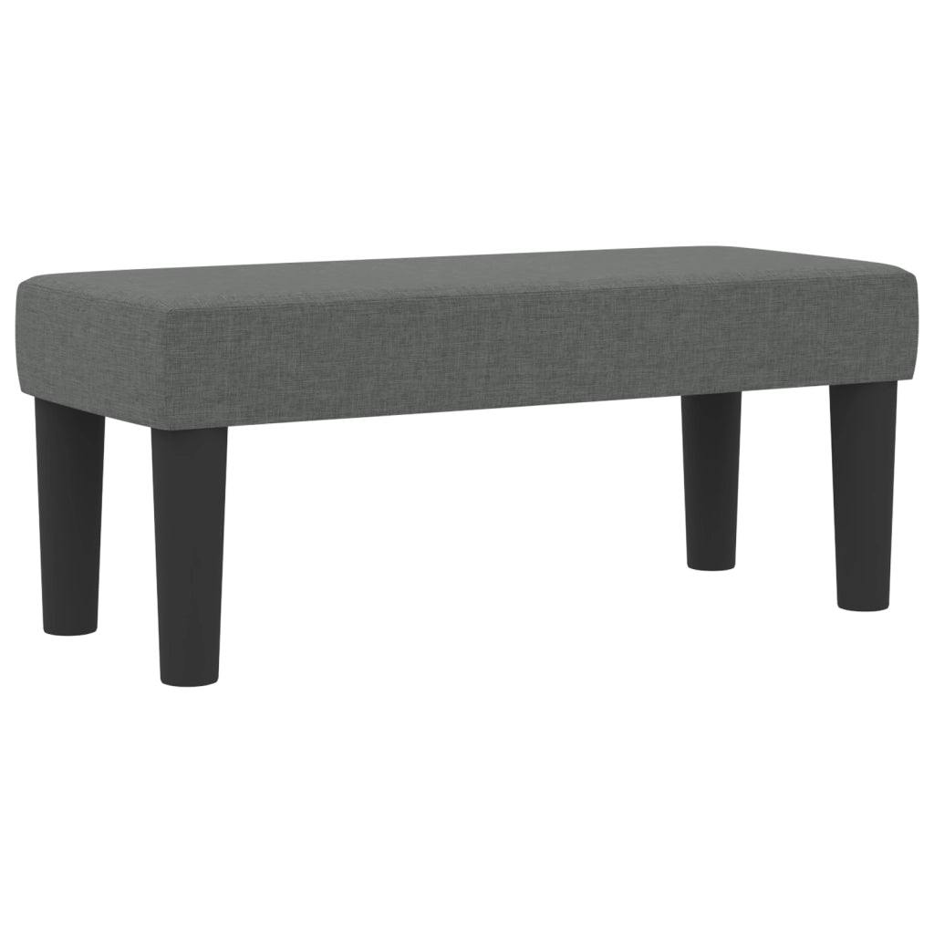 Letto con Box Spring con Materasso e Panca Grigio Scuro 80x200 cm Tessuto