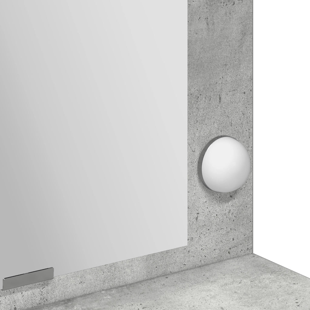 Tavolo da trucco  con luci LED, grigio cemento, 100x41x135 cm