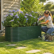 Raised Bed Galvanized Steel 224x80x68 Cm Green