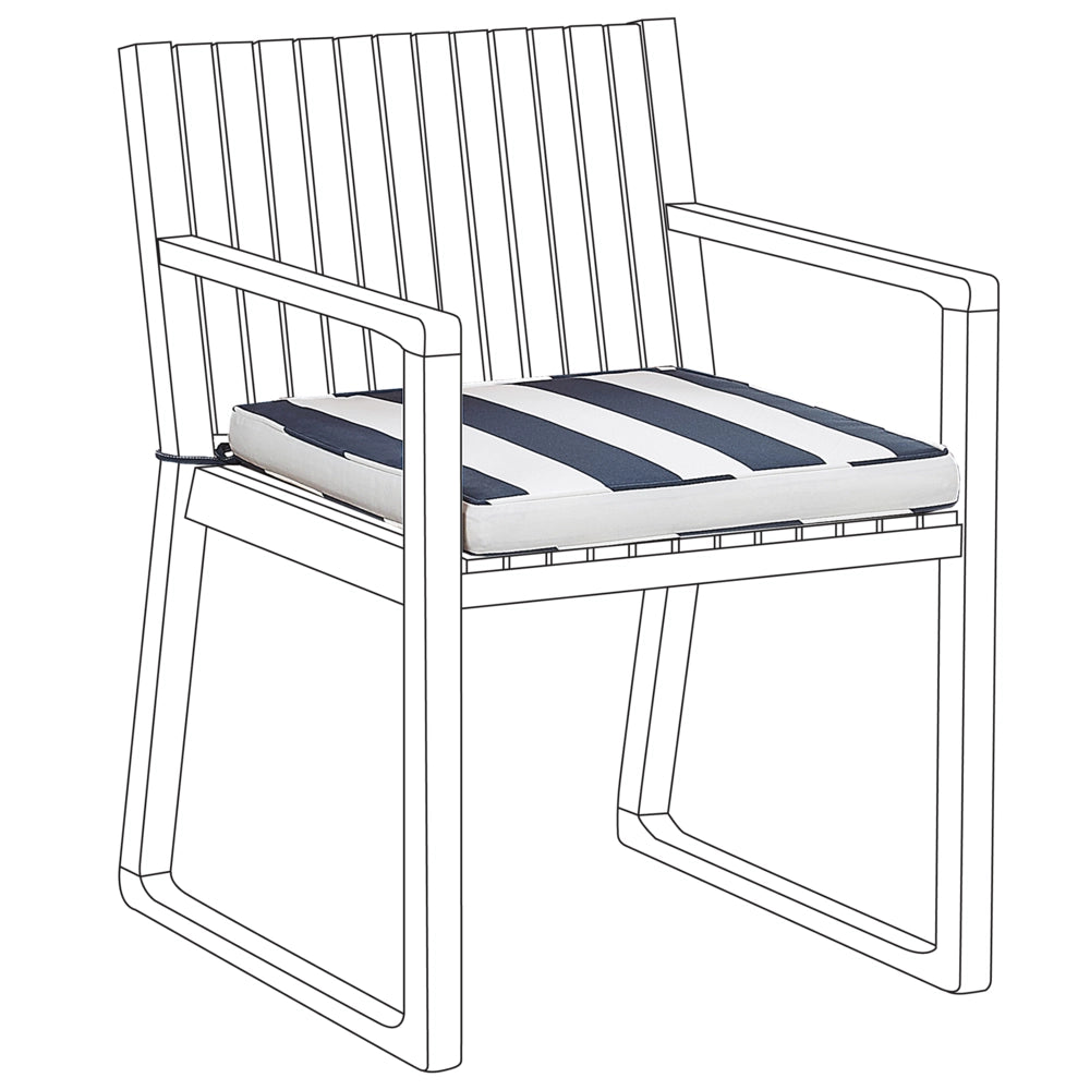 Cuscino di seduta per sedia da giardino Tessuto resistente all'acqua a righe bianche e blu navy