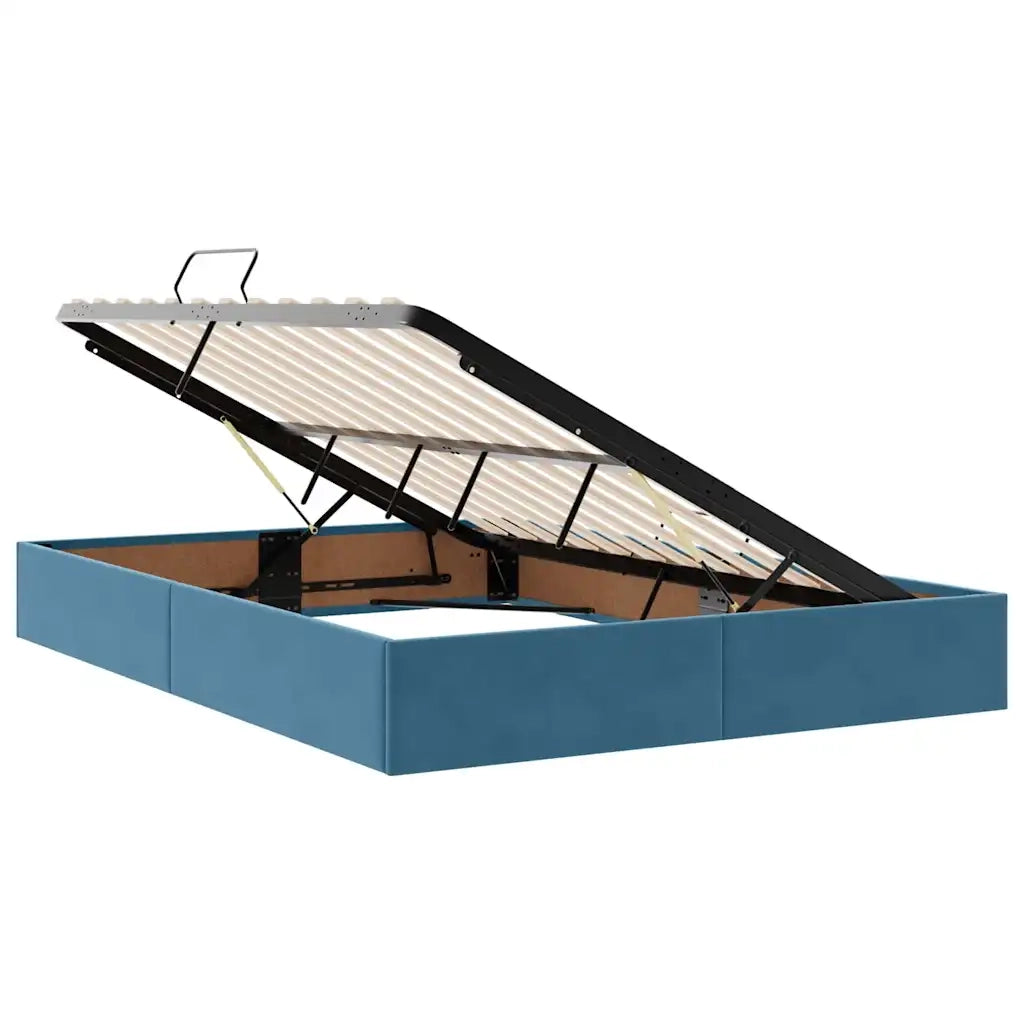 Letto con contenitore e materasso Blu Scuro 140 x 200 cm