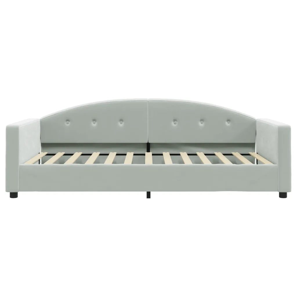 Divano Letto con Materasso Grigio Chiaro 100x200 cm in Velluto 3197284