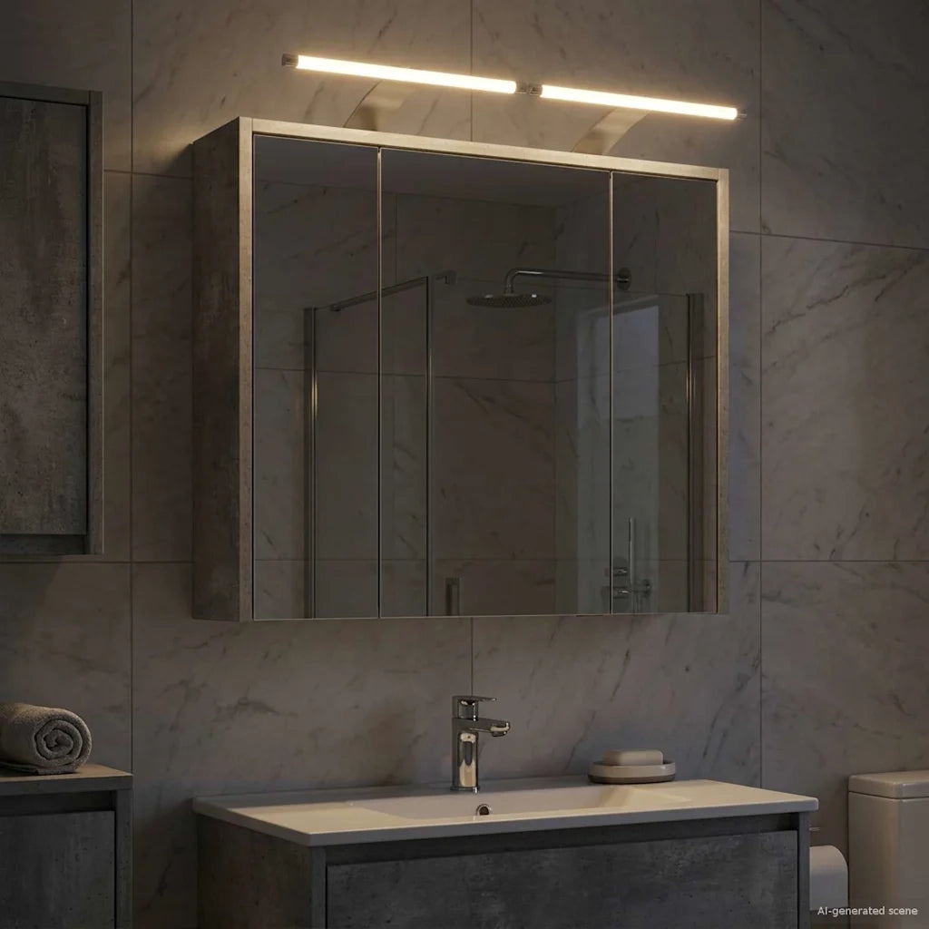 Mobiletto per specchio da bagno Grigio cemento