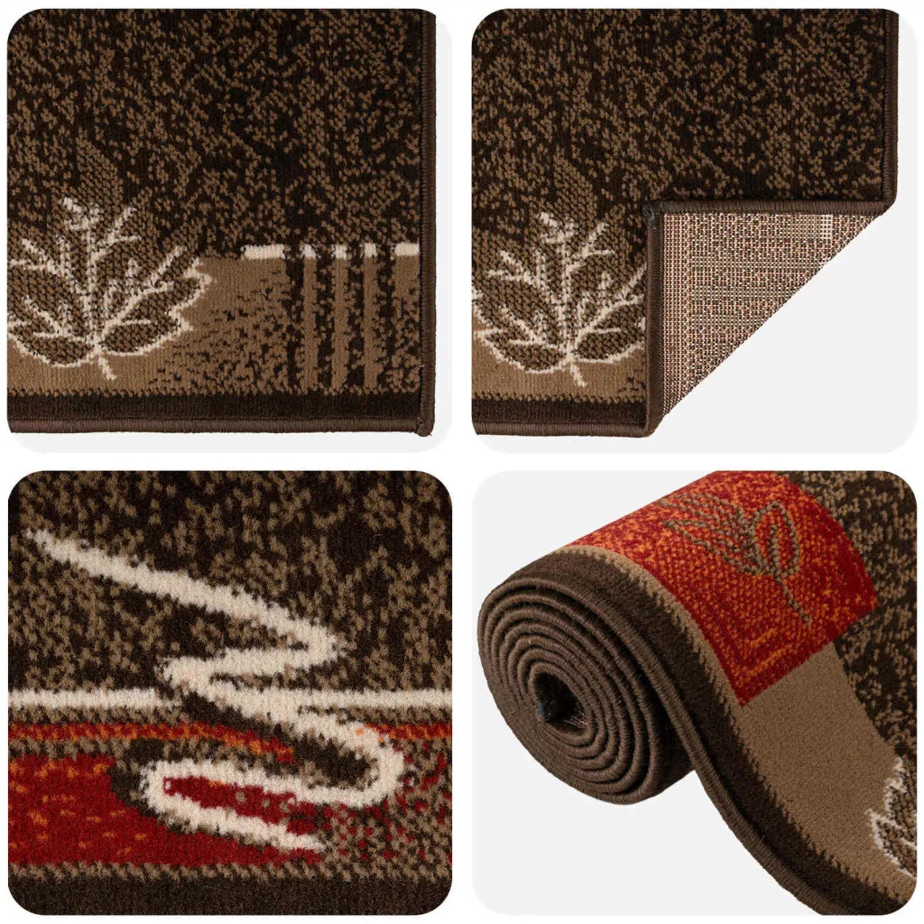 Tappeto Runner FLORNES Tessuto Marrone 100 x 250 cm PP 7 mm 42057333