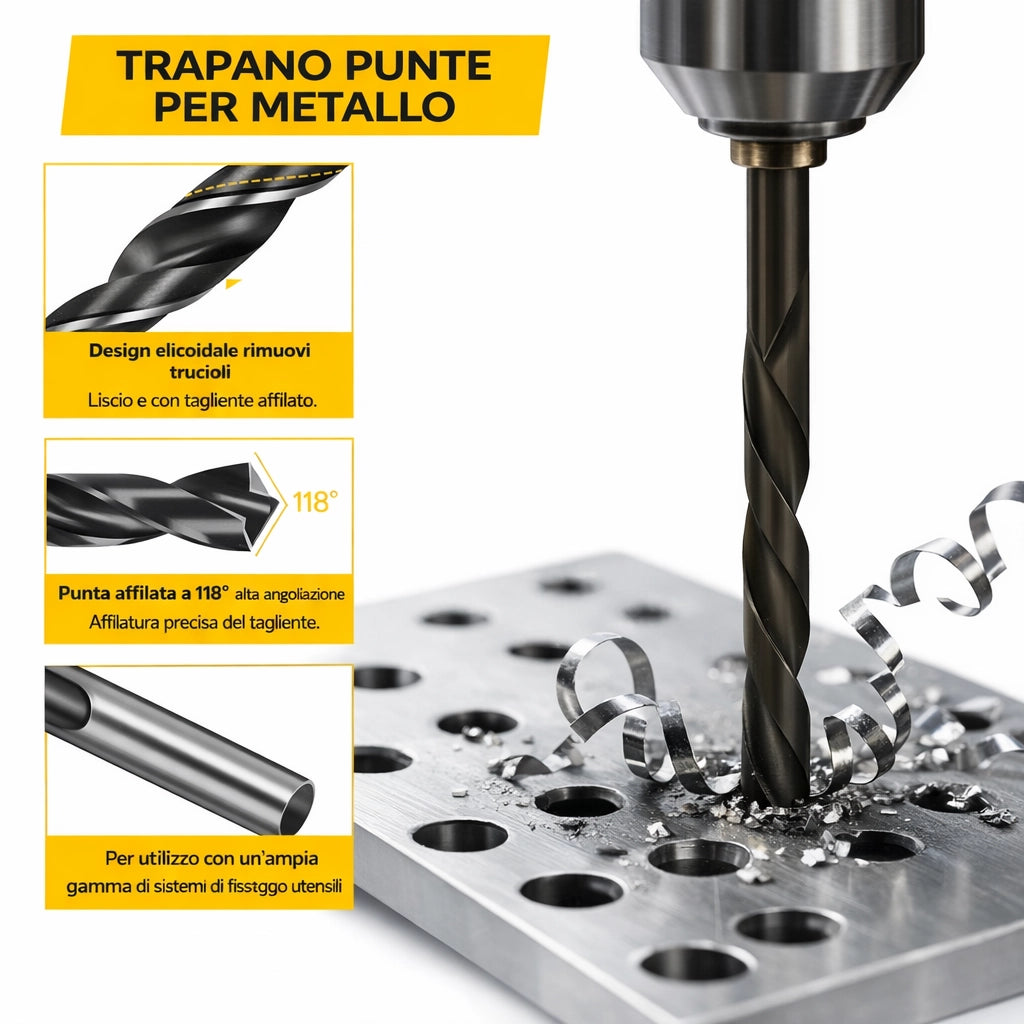 Set 16 Punte Trapano Metallo Legno Muratura 2-10 mm con Valigetta VHT02583