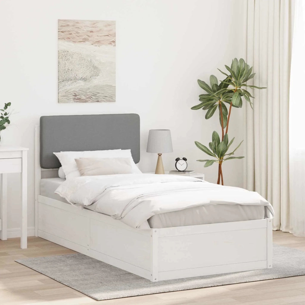 Letto con Testiera Rivestita Grigio chiaro 100 x 200 cm 877653