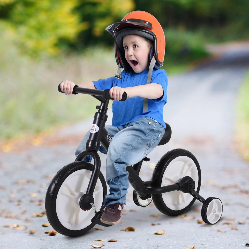 Bicicletta senza pedali 2 in 1 per bambini ¨C Xylo ¨C Ruote 12' acciaio nero regolabile 2-5 anni