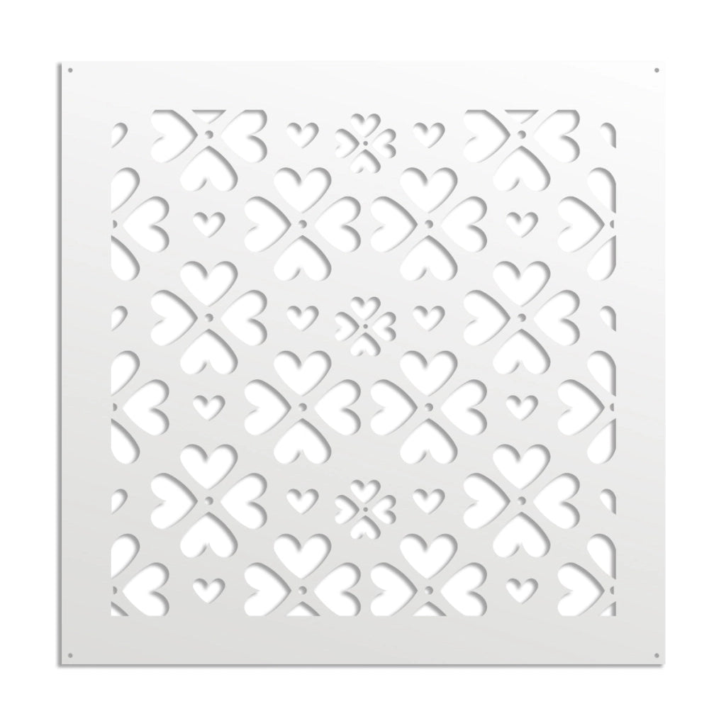 LOVE ME - Pannello in PVC traforato - Parasole Colore: bianco, Misura: 48x48 cm