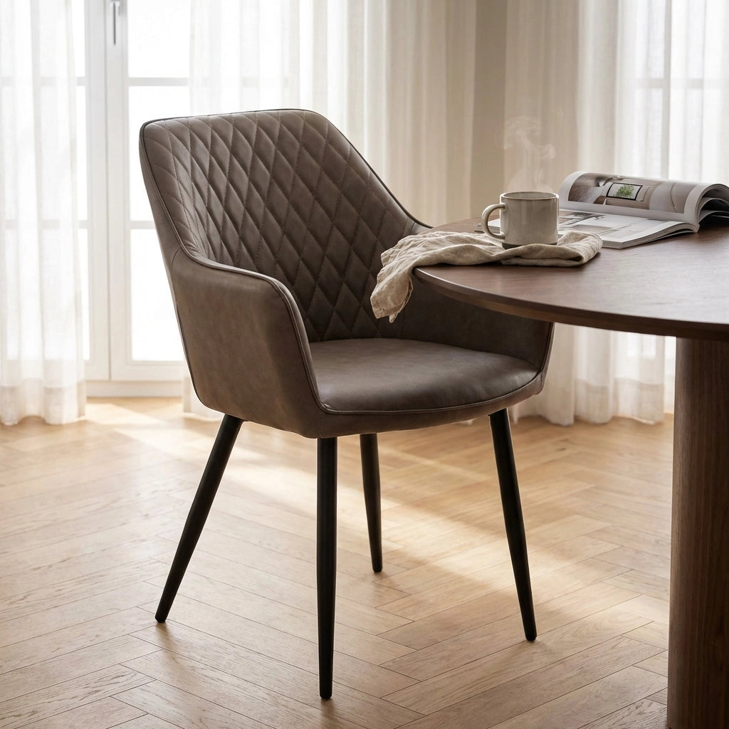 Poltrona per Sala da Pranzo in Ecopelle Metallo cm 48x62x83 - ROBIN