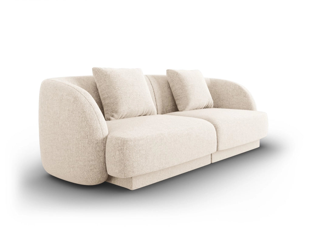 Cosmopolitan Design - Divano "Tulum" 2 posti in ciniglia beige chiaro 